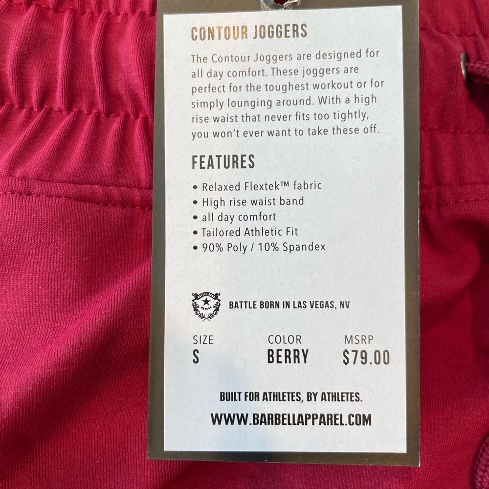Barbella Apparel “Contour Joggers” in Berry..
